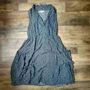 Papillon Navy/White Floral Print Bubble Hem Dress Size M